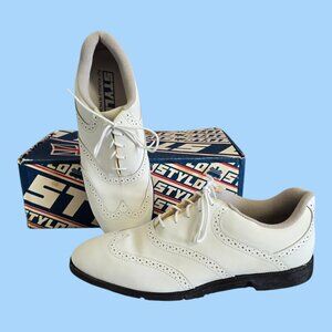 Stylo Wentworth II Leather Golf Shoes Metal Cleats MG2340 White Men Size 10.5 D